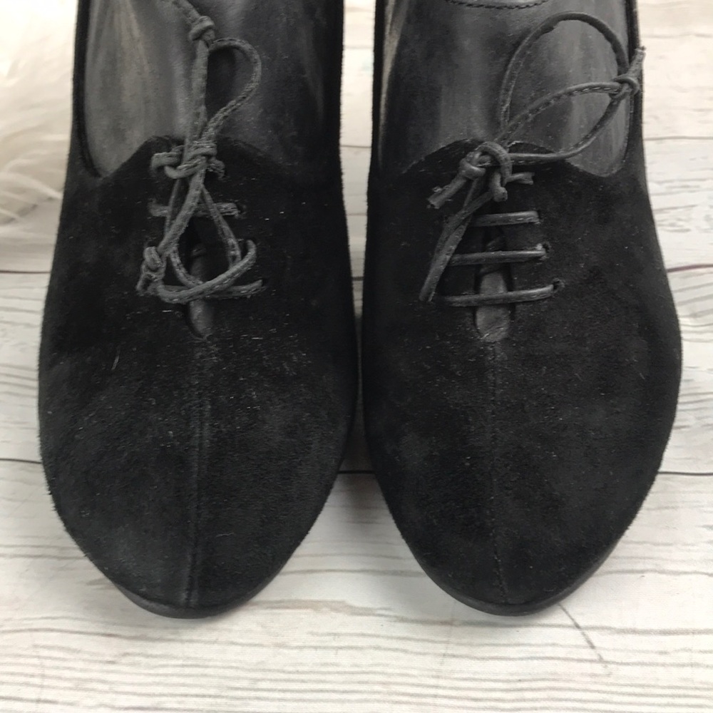 All Saints Spitalfields Black Suede Laceup Booties - Picture 4 of 7